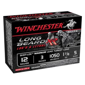 Winchester Long Beard XR Turkey 12 Gauge Ammo 3" #5 Copper Plated Lead Shot 1-7/8 oz Box of 10