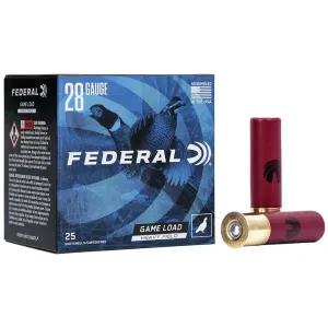 Federal Game Load Upland Hi-Brass 28 Gauge Ammo 2-3/4" #6 Lead Shot 1 oz Case of 250 (10 Boxes of 25)