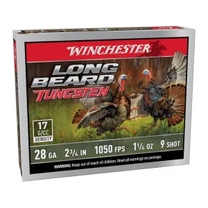 Winchester Long Beard Tungsten 28 Gauge Ammo 2-3/4" #9 Tungsten Alloy Shot 1-1/4 oz Box of 5