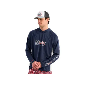 Huk Men's Pursuit Americana Fill Hoodie Naval Academy 2XL
