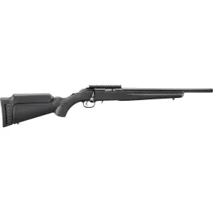 Ruger American Bolt Action Rifle 17 Hornady Magnum Rimfire (HMR) 16.1" Black Threaded Barrel Satin Frame Black Field Stock