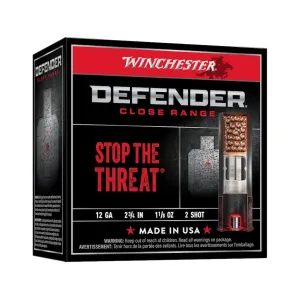 Winchester Defender 12 Gauge Ammo 2-3/4" #2 Copper Plated Lead Shot 1-1/8 oz Case of 250 (10 Boxes of 25)