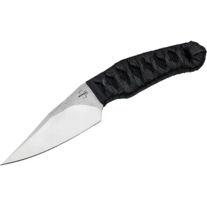 Boker Knives 302 Fixed Blade Knife 3.39" Drop Point Nitro-V Satin Blade Cord Wrapped Handle Black