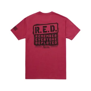 Daniel Defense Men's Remember Everyone Deployed Crew Neck T Shirt Red Large