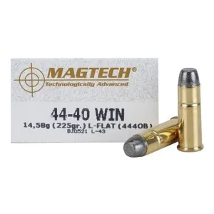 Magtech Cowboy Action 44-40 WCF Ammo 225 Grain Flat Nose Case of 1000 (20 Boxes of 50)
