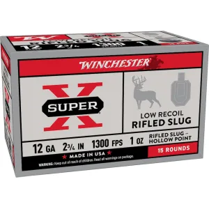 Winchester Super X Low Recoil 12 Gauge Rifled Slug 2-3/4" 1oz Case of 150 (10 boxes of 15)