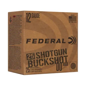 Federal Premium 12 Gauge Ammo 2-3/4" #00 Buckshot 9 Pellets Box of 25