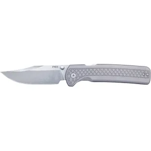 Cold Steel FM1 Pocket Knife 3.5" Clip Point CPM S35VN Stonewashed Blade Titanium Handle Gray