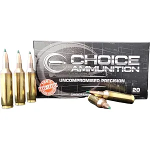Choice 22 Creedmoor Ammo 77 Grain Sierra Tipped MatchKing Polymer Tip Box of 20