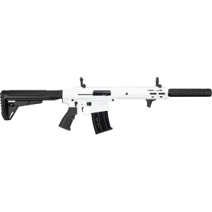 Panzer Arms AR12 Pro-S Tactical Semi Automatic 12 Gauge Shotgun 18.5" Black Barrel White Pistol Grip