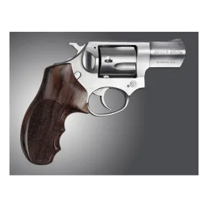 Hogue Fancy Hardwood Grips with Finger Grooves for Ruger SP101 Checkered Rosewood