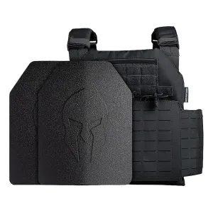 Spartan Armor Achilles Plate Carrier With Elaphros Gen 2 Lightweight Level III Composite Ballistic Plates Black