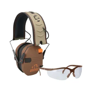 Walker's Razor Electronic Ear Muffs with Shooting Glasses Wetlands Brown