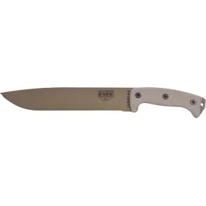 ESEE Knives Junglas Fixed Blade Knife 10.38" Drop Point 1095 Powder Coat Blade Micarta Handle Flat Dark Earth