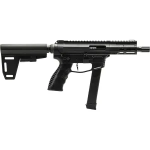 GForce Arms Jawbone 9mm Luger Pistol 5" Threaded Barrel 33+1 Round Black Pistol Brace Stock