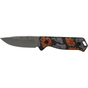 Buck Knives 674 Ridgeline Fixed Blade Knife 3.75" Drop Point 420HC Tumble Blade Glass Filled Nylon Handle Black/Orange