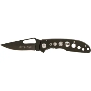 Smith & Wesson Officer Pocket Knife 3.25" Drop Point Stainless Steel Black Blade Aluminum Handle Black