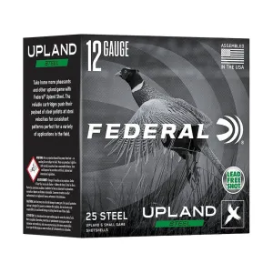 Federal Premium Upland Steel 12 Gauge Ammo 2-3/4" #4 Steel Shot 1-1/8 oz Box of 25