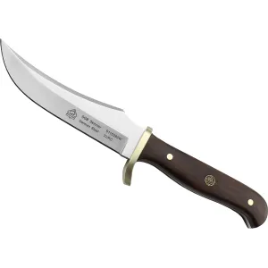 PUMA SGB Skinner Fixed Blade Knife 5.2" Trailing Point DIN 1.4116 Satin Blade Jacaranda Wood Handle Brown