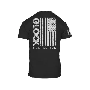 Glock Men's Perfection Flag Short Sleeve Crew Neck T Shirt Black Large