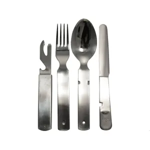 Military Surplus German 4-Piece Stainless Steel Utensil Kit Grade 2
