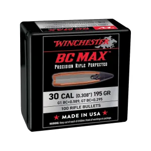 Winchester BC Max 30 Caliber (308 Diameter) Bullets 195 Grain Polymer Tip Box of 100