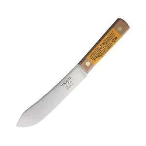 Dexter Russell Butcher Fixed Blade Knife 6" Drop Point Carbon Satin Blade Wood Handle Brown