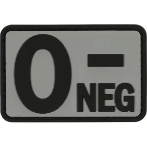 Voodoo Tactical Blood Type O- Neg PVC Morale Patch Gray