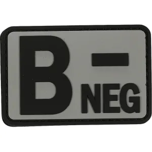 Voodoo Tactical Blood Type B- Neg PVC Morale Patch Gray