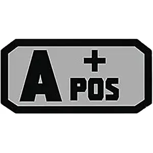 Voodoo Tactical Blood Type A+ Pos PVC Morale Patch Gray