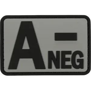 Voodoo Tactical Blood Type A- Neg PVC Morale Patch Gray