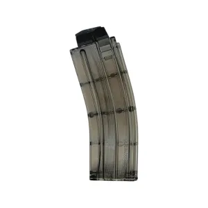 Black Dog Machine Magazine with Nylon Feed Lips for AR-15 22 Winchester Magnum Rimfire (WMR) 23-Round Polymer Smoke