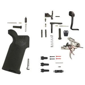 AR-STONER Performance Enhanced Lower Parts Kit with Magpul Bad Lever, Magazine Release Button and MOE K2 Grip Black