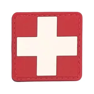 Voodoo Tactical White Cross Combo PVC Morale Patch Red And White