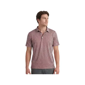 Huk Men's Pursuit Printed Short Sleeve Polo True Red Medium