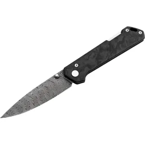 Boker Knives Annual Damascus 2026 Pocket Knife 2.99" Drop Point Damascus Blade Fat Carbon Handle Black