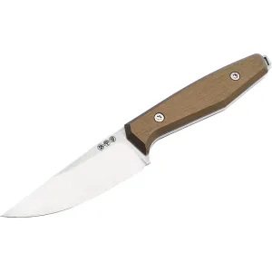 Boker Knives AK1 Fixed Blade Knife 2.99" Drop Point CPM MagnaCut Satin Blade Aluminum Handle Gold