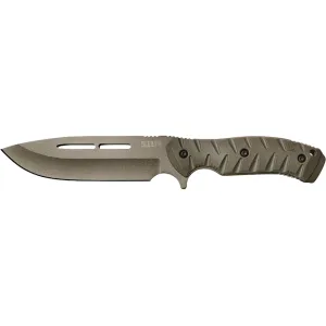 5.11 CFK 7 Fixed Blade Knife 7" Drop Point 4135 Black Blade Fiberglass Reinforced Nylon (FRN) Handle Ranger Green