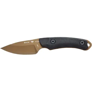 Buck Knives 662 Alpha Scout Backcountry Fixed Blade Knife 2.875" Drop Point 420HC Bronze Cerakote Blade Rubber Handle Black