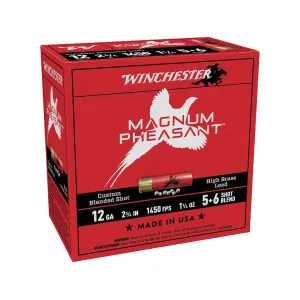 Winchester Magnum Pheasant 12 Gauge Ammo 2-3/4" #5 and #6 Lead Shot 1-3/8 oz Case of 250 (10 Boxes of 25)