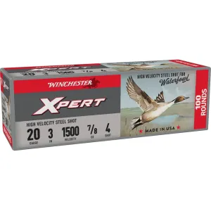 Winchester Xpert High Velocity Waterfowl 20 Gauge Ammo 3" #4 Steel Shot 7/8 oz Box of 100