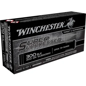 Winchester Super Suppressed 300 AAC Blackout (7.62x35mm) Ammo 200 Grain Jacketed Hollow Point Box of 125