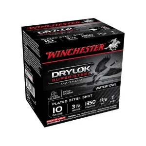 Winchester Drylok Super Steel Magnum Waterfowl 10 Gauge Ammo 3-1/2" T Steel Shot 1-5/8 oz Box of 25