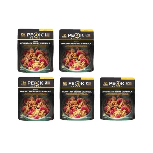Peak Refuel Mountain Berry Granola & Rice Milk Vegan Freeze Dried Food 5PK