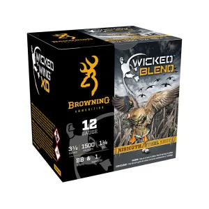 Browning Wicked Blend Waterfowl 12 Gauge Ammo 3-1/2" BB and #1 Steel and Bismuth Shot 1-1/2 oz Box of 25
