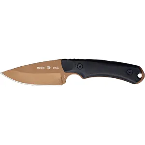 Buck Knives 664 Alpha Hunter Backcountry Fixed Blade Knife 3.625" Drop Point 420HC Bronze Cerakote Blade Rubber Handle Black