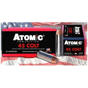 Atomic Ammunition 45 Colt (Long Colt) Ammo 250 Grain Bonded Jacketed Hollow Point Box of 50