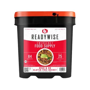 ReadyWise Gluten Free 84 Serving Breakfast and Entree Grab & Go Freeze Dried Food Kit