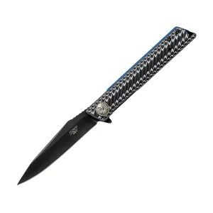 ASP Slim Folder Assisted Opening Pocket Knife 3.5" Reverse Tanto AUS-8 Black PVD Blade G-10 Handle Black/Gray