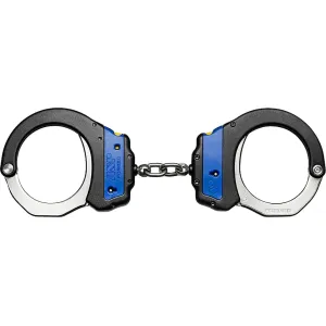 ASP Plus Chain Handcuff Double Locking Steel Bow Forged 7075T6 Aluminum Frame Blue